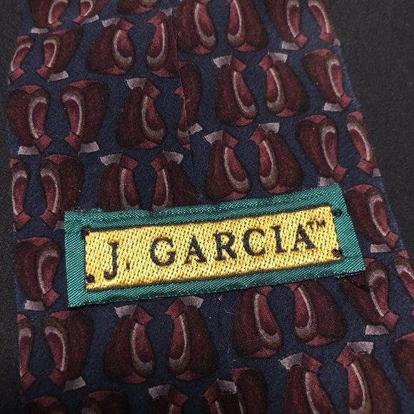 Jerry Garcia 100% Silk Tie. Red Room Collection. Burgundy, Black & Gold. Flaw‎ - Picture 7 of 8
